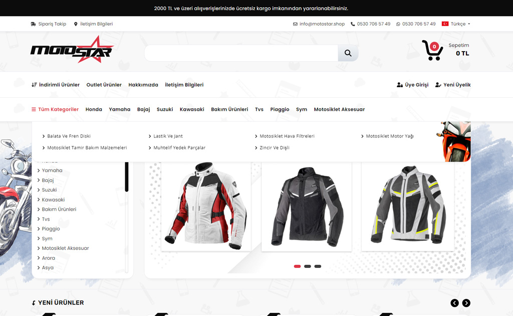 Motostar Shop - E-Ticaret